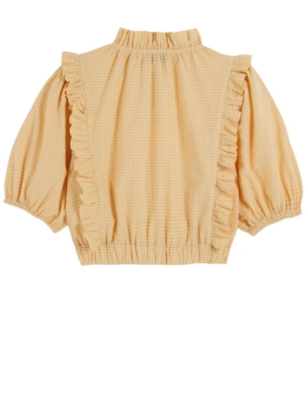 Emile et Ida Zolia Vichy blouse Ruffled 100% Cotton Medium - Picture 2 of 13